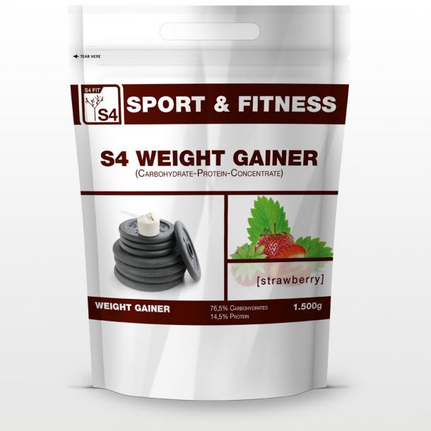 S4 Weight Gainer Beutel Erdbeere